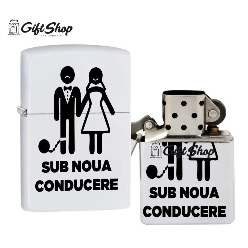 Sub noua conducere, bricheta metalica gravata laser cu mesajv